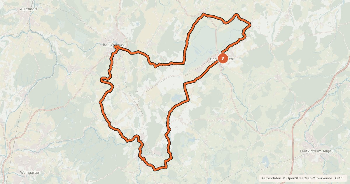 Kartenübersicht der Radroute 1 - Mussen Moor mehr RadReiseRegion