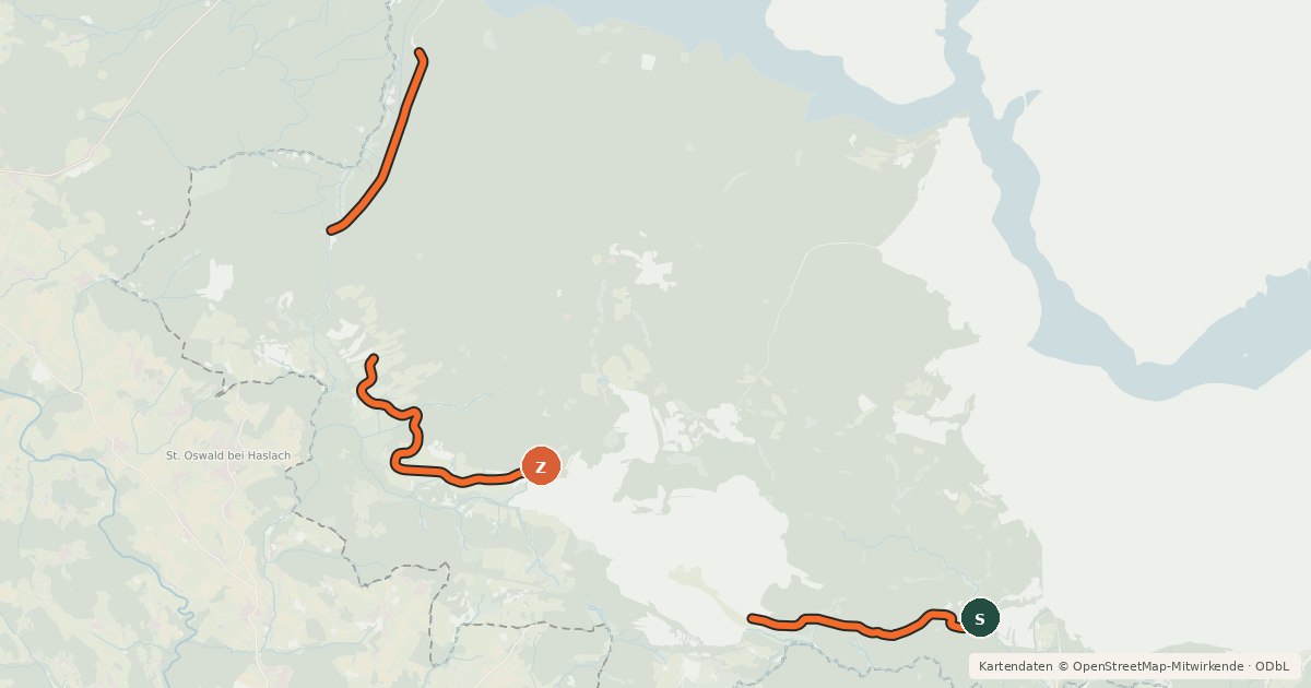 Kartenübersicht der Radroute 1019 okruh Frýdava - Pasečná - Frýdava