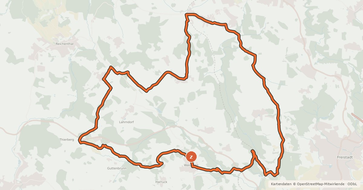 Kartenübersicht der Radroute 118 Waldburg Runde