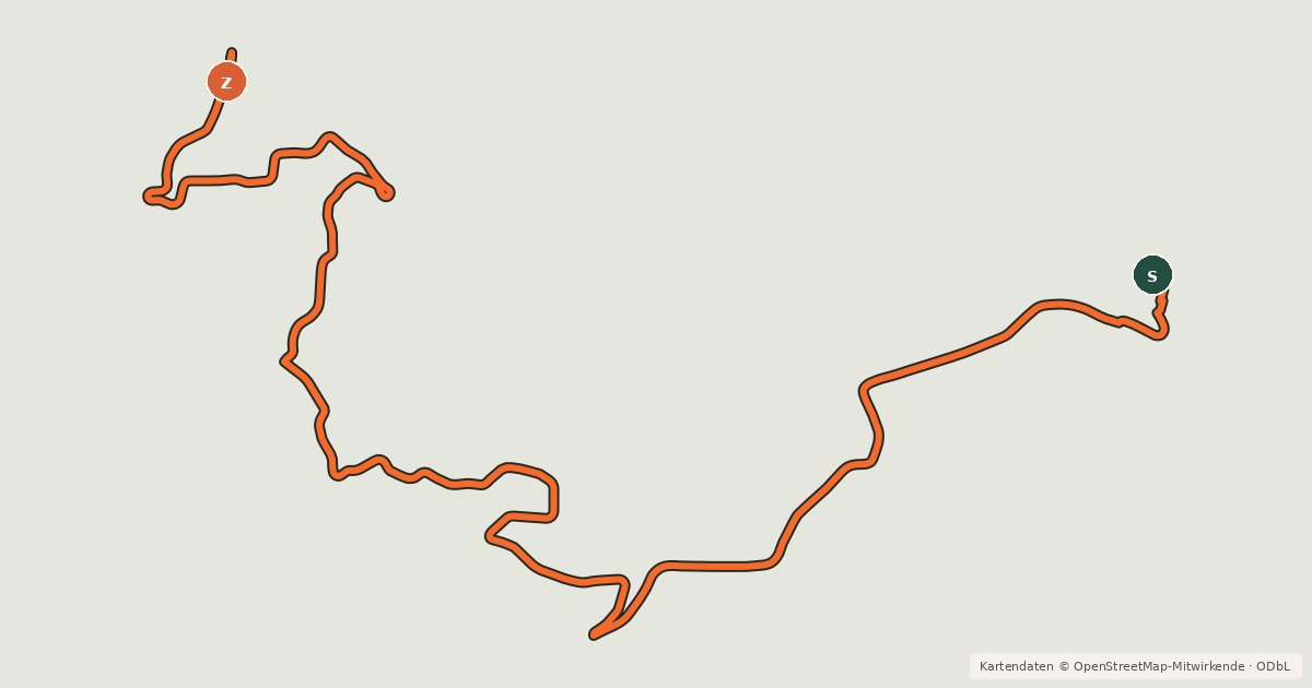Kartenübersicht der Radroute 17A Greenway Jizera (Líšný - Železný Brod)