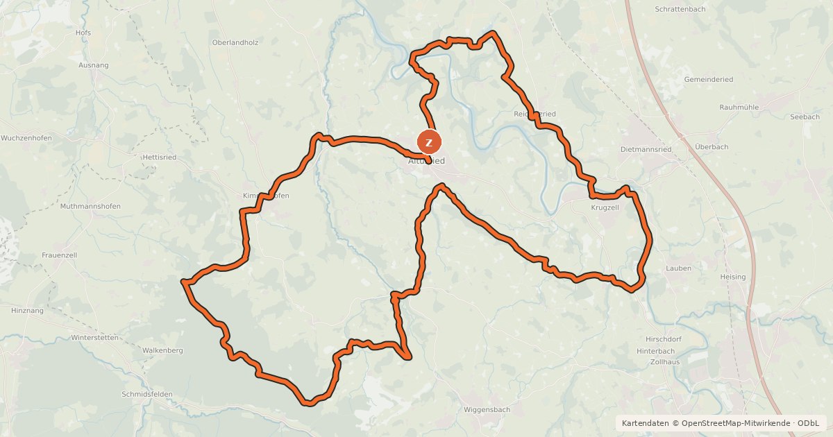 Kartenübersicht der Radroute 2 - Altusried MTB-Runde