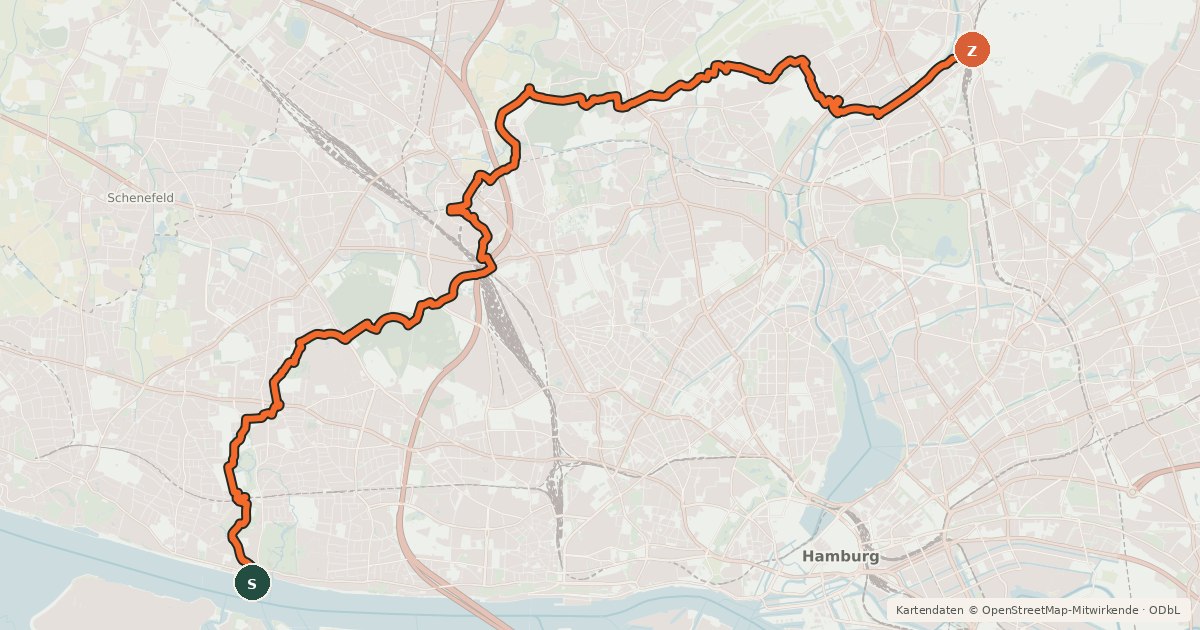 Kartenübersicht der Radroute 2. Grüner Ring West