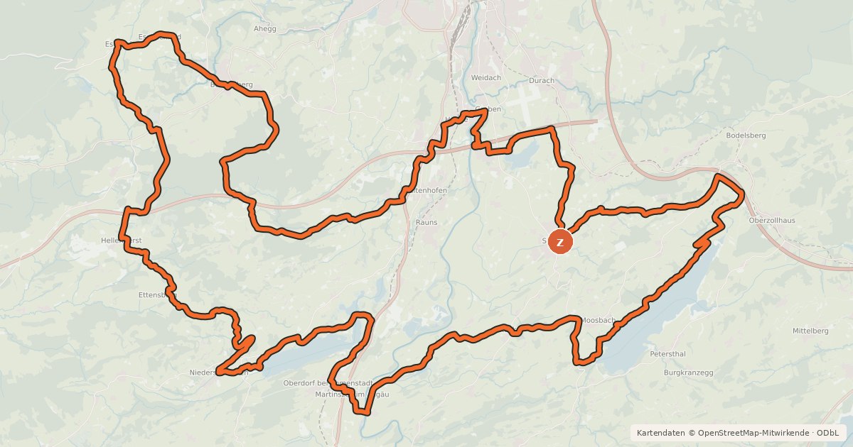 Kartenübersicht der Radroute 23 -Seelina-Radrundweg