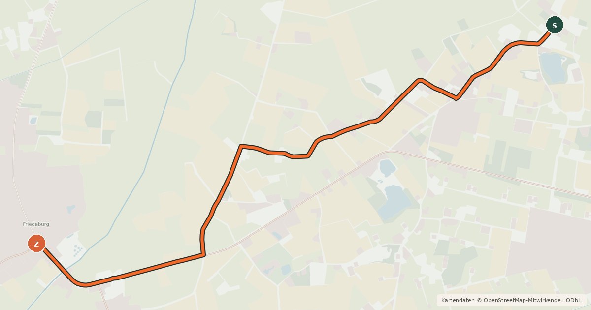 Kartenübersicht der Radroute 25-27