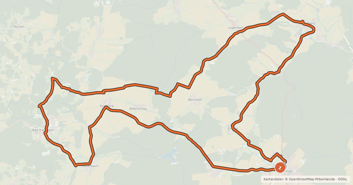 Kartenübersicht der Radroute 3 Gemeinden Radweg