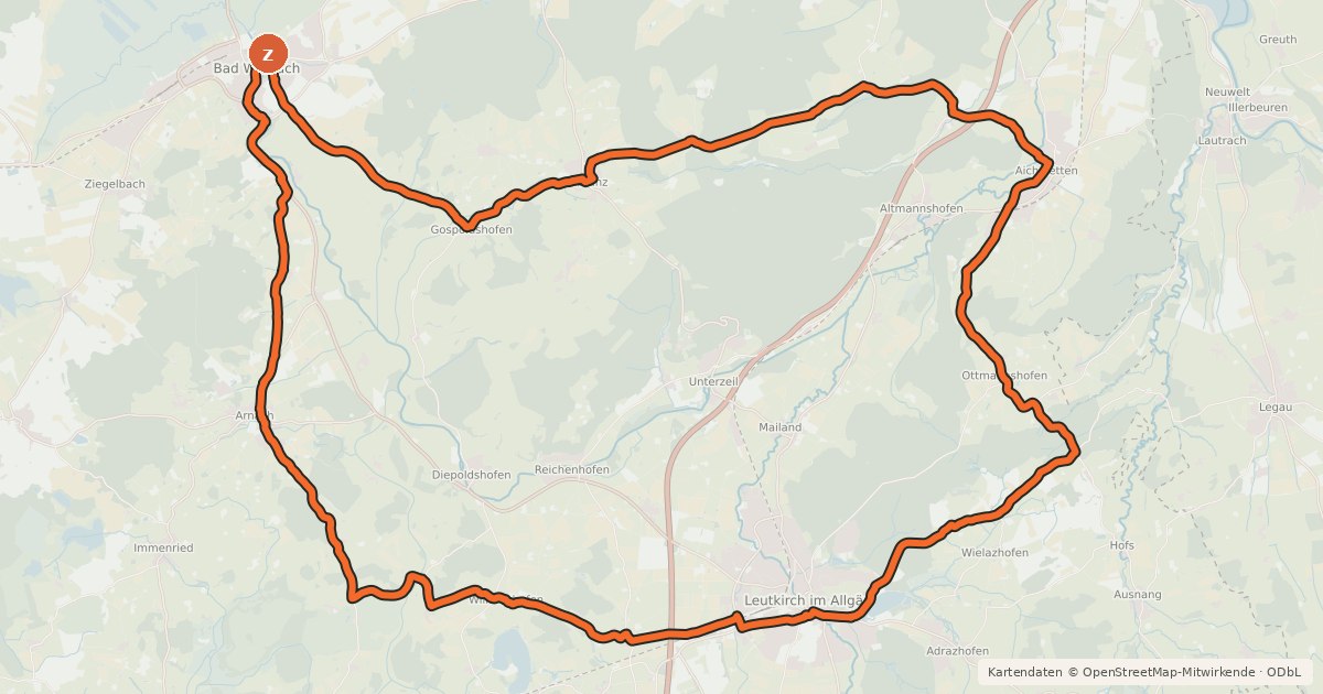 Kartenübersicht der Radroute 3 - Land in Sicht RadReiseRegion
