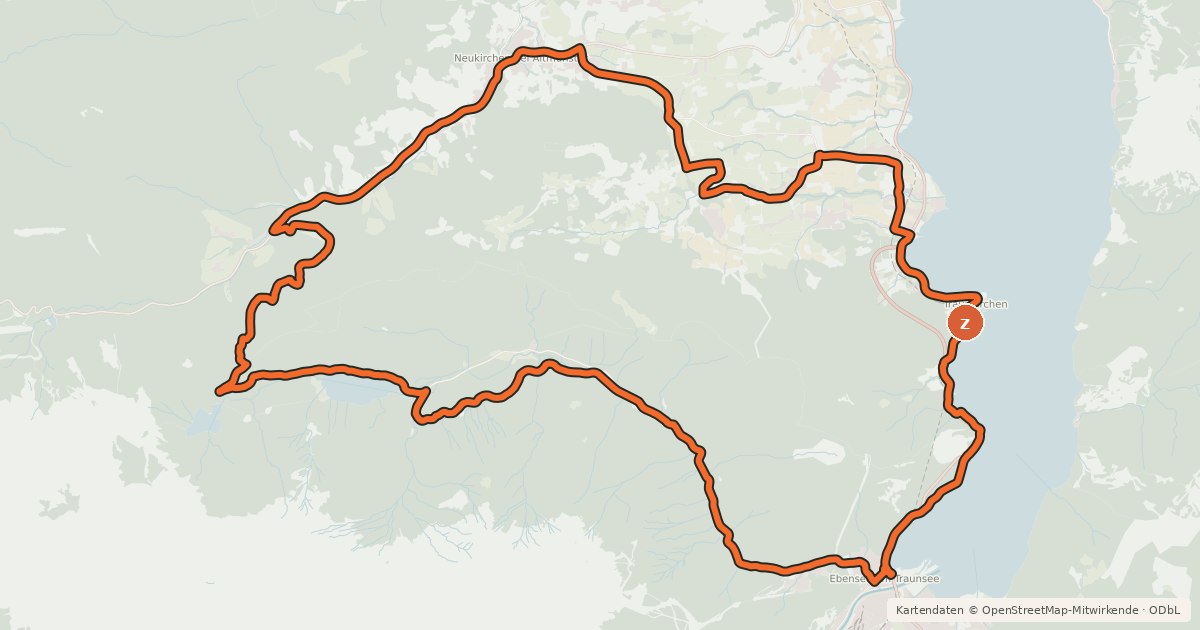 Kartenübersicht der Radroute 3-Seen-Tour