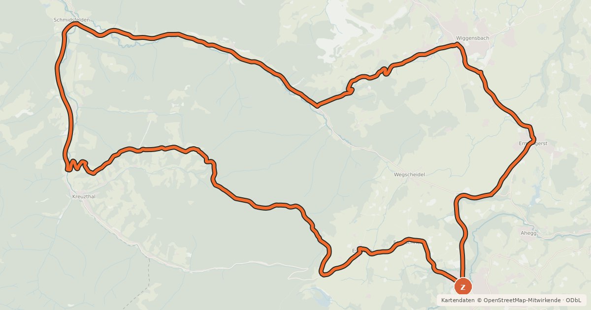 Kartenübersicht der Radroute 4 - Kürnacher Wald-Runde