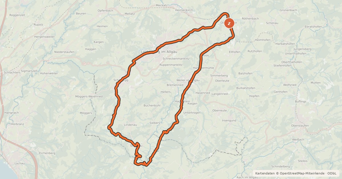 Kartenübersicht der Radroute 5 - Bähnle-Runde