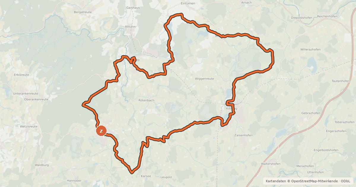 Kartenübersicht der Radroute 5 - Fürstliche Seen RadReiseRegion