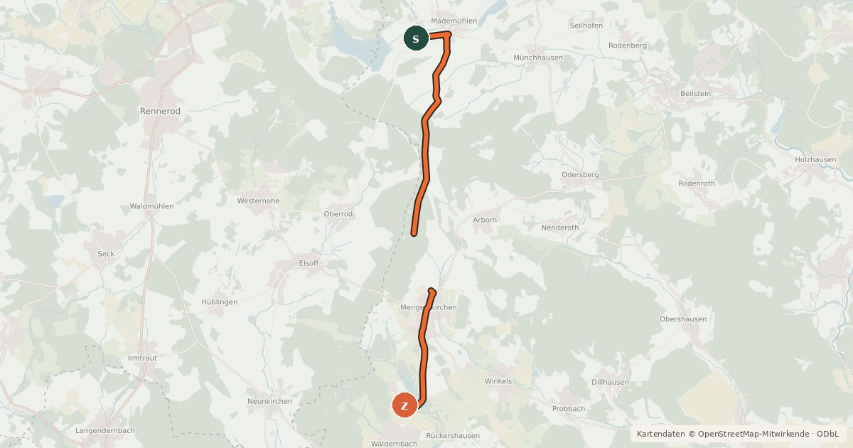 Kartenübersicht der Radroute 5-Seen-Radweg