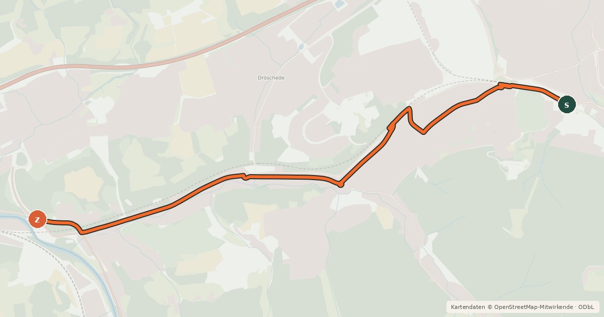 Kartenübersicht der Radroute (55) Iserlohn - (56) Iserlohn-Letmathe