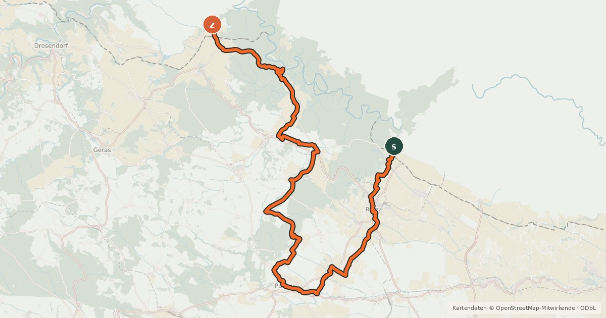 Kartenübersicht der Radroute 6 Städte Radtour