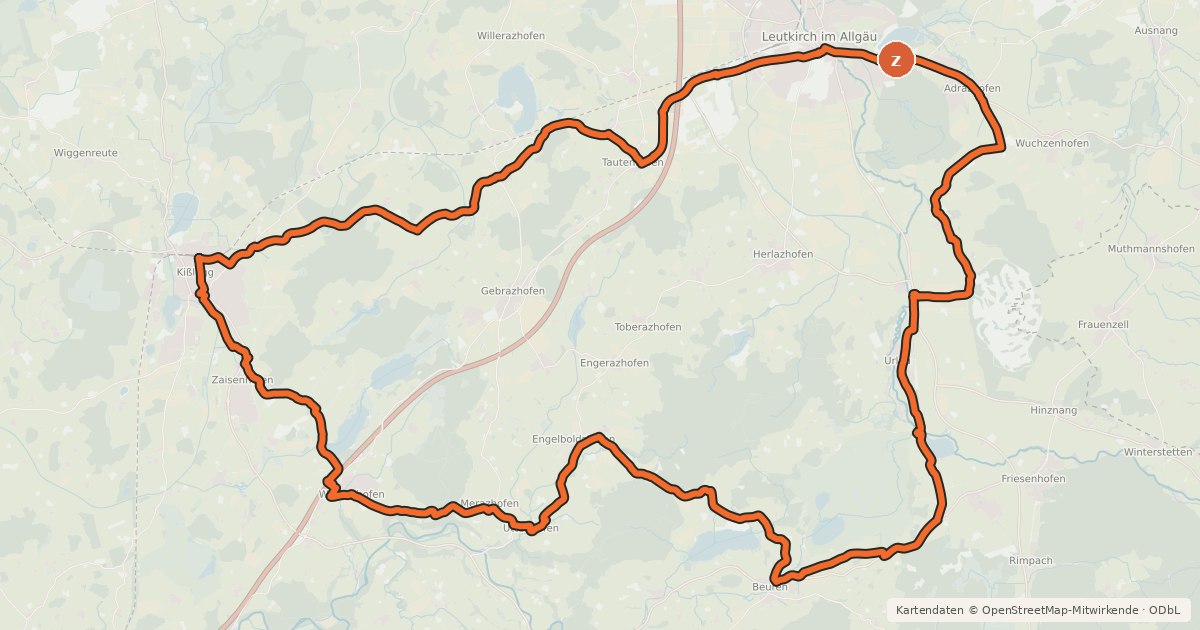 Kartenübersicht der Radroute 7 - Himmelwiesen RadReiseRegion