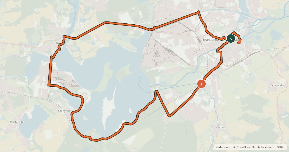 Kartenübersicht der Radroute 7-Seen-Tour