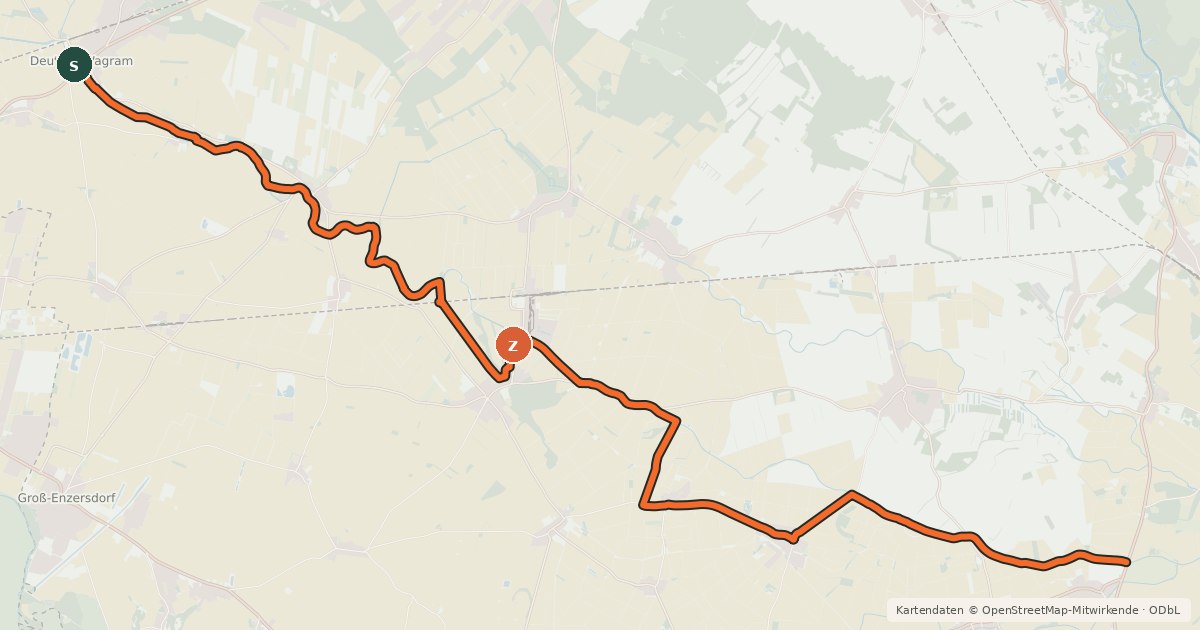 Kartenübersicht der Radroute 970