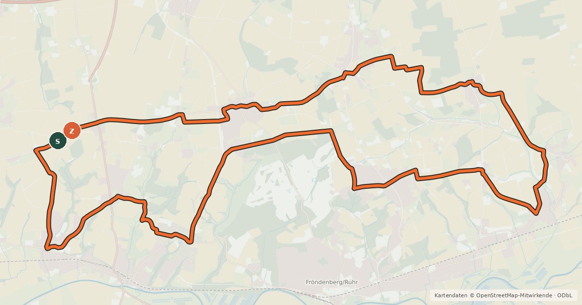 Kartenübersicht der Radroute A11 [Unna]