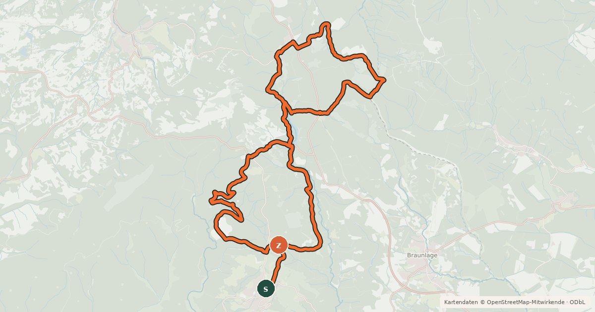 Kartenübersicht der Radroute A2 (Große Oberharz-Tour)