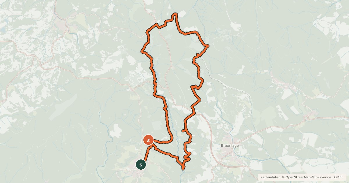 Kartenübersicht der Radroute A3 (Brockenblicks-Tour)