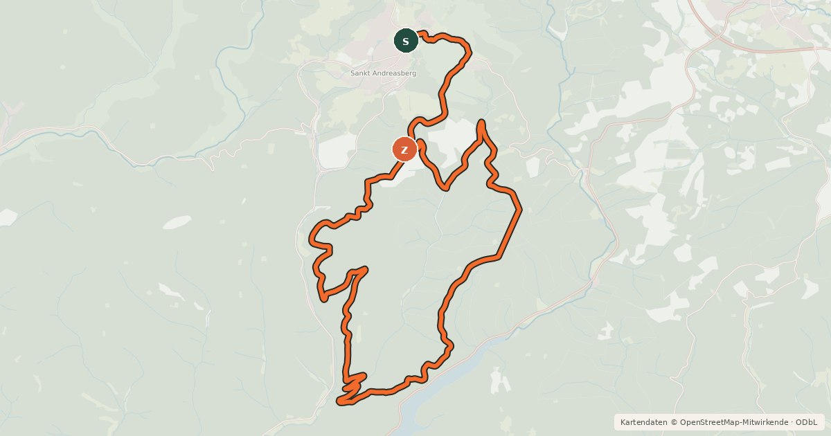 Kartenübersicht der Radroute A4 (Rundtour Eschenberg)