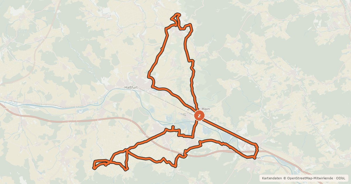 Kartenübersicht der Radroute Abt-Degen-Weintal-Radweg