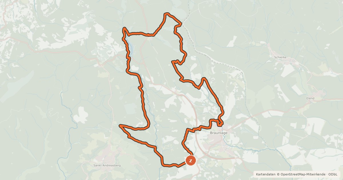 Kartenübersicht der Radroute Achtermann Spezial B2