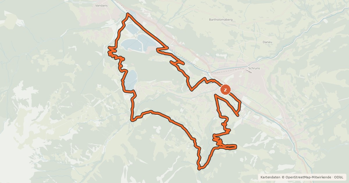 Kartenübersicht der Radroute Action Tour