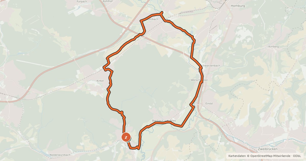 Kartenübersicht der Radroute Adebar-Tour