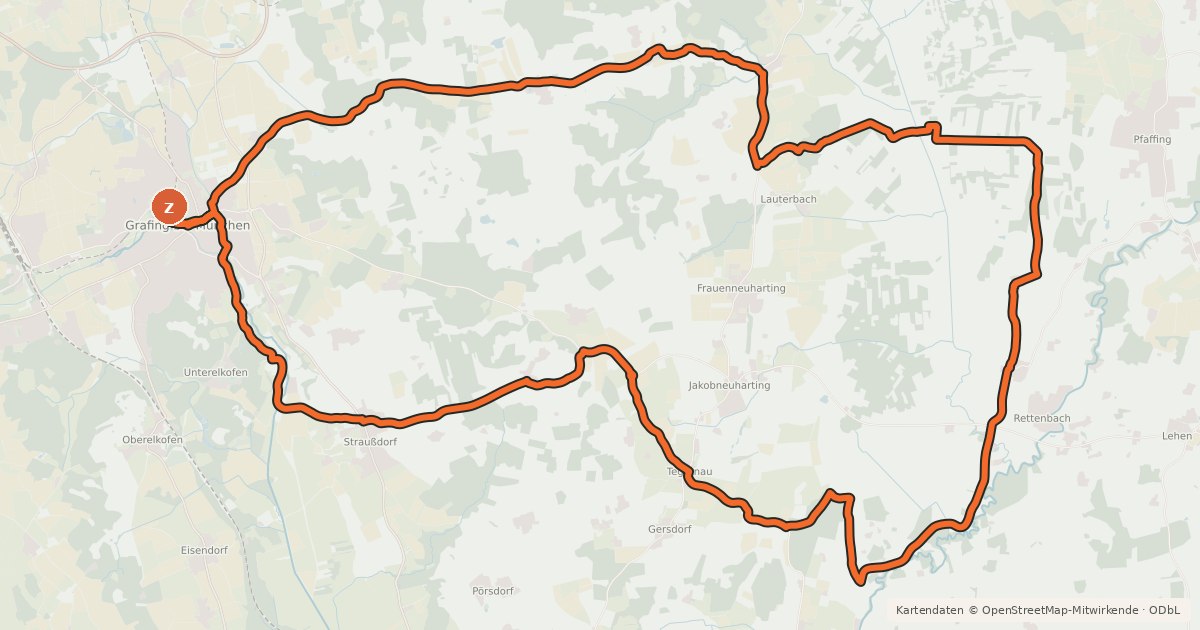 Kartenübersicht der Radroute ADFC Ebersberg Tour 7