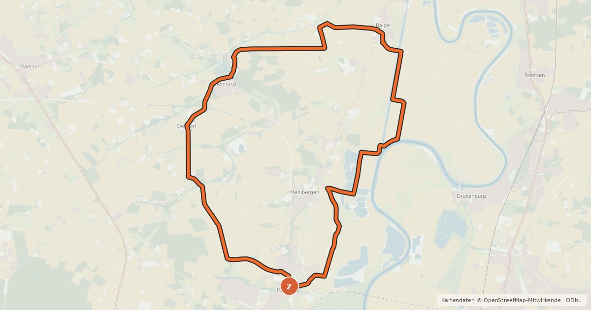 Kartenübersicht der Radroute Ahorn Tour