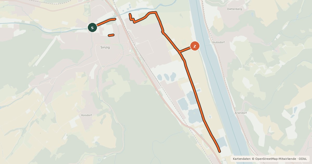 Kartenübersicht der Radroute Ahr-Eifel-Freizeitroute
