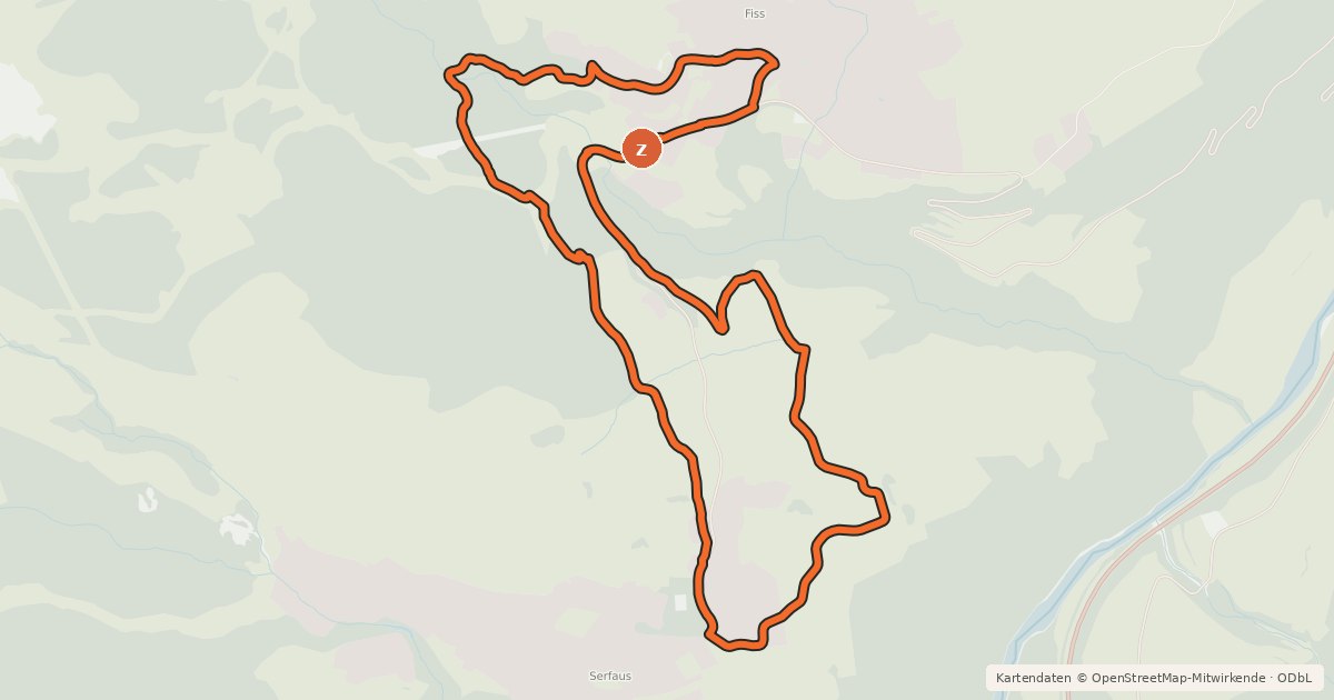 Kartenübersicht der Radroute Akklimatisierungs Tour