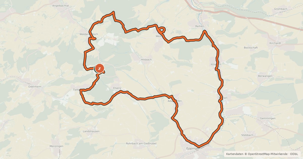 Kartenübersicht der Radroute Aktiv-Tour