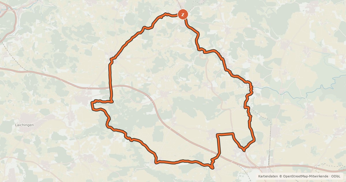 Kartenübersicht der Radroute Alb-Donau-Kreis Tour 5
