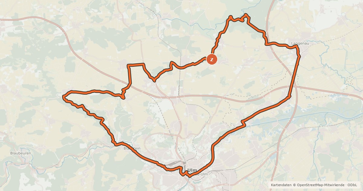 Kartenübersicht der Radroute Alb-Donau-Kreis Tour 8