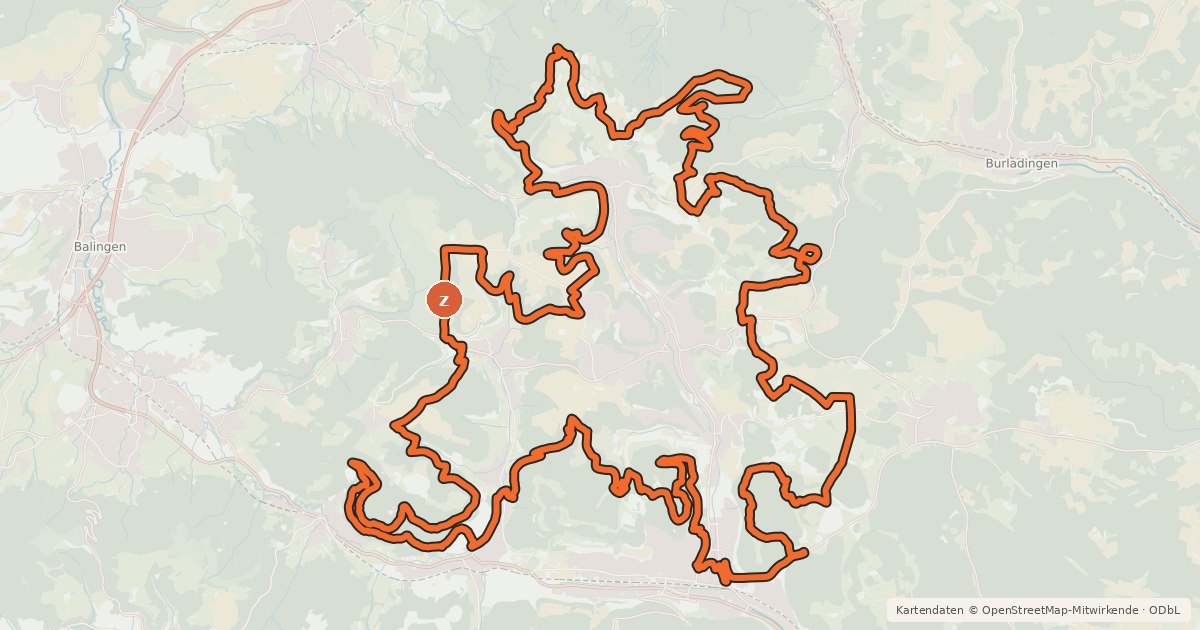 Kartenübersicht der Radroute Albstadt Bike Marathon 2008