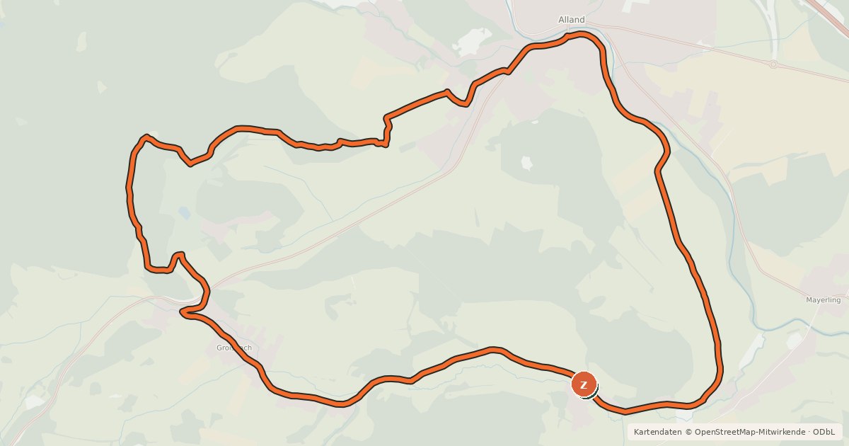 Kartenübersicht der Radroute Allander MTB Runde