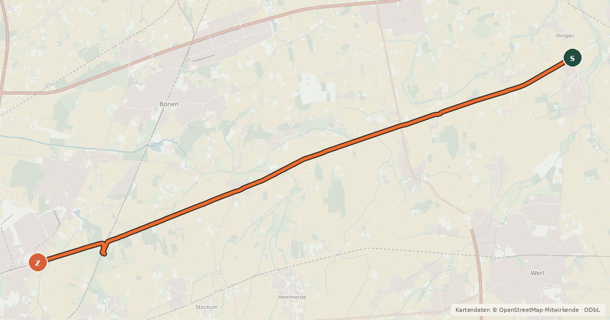 Kartenübersicht der Radroute Alleenradweg