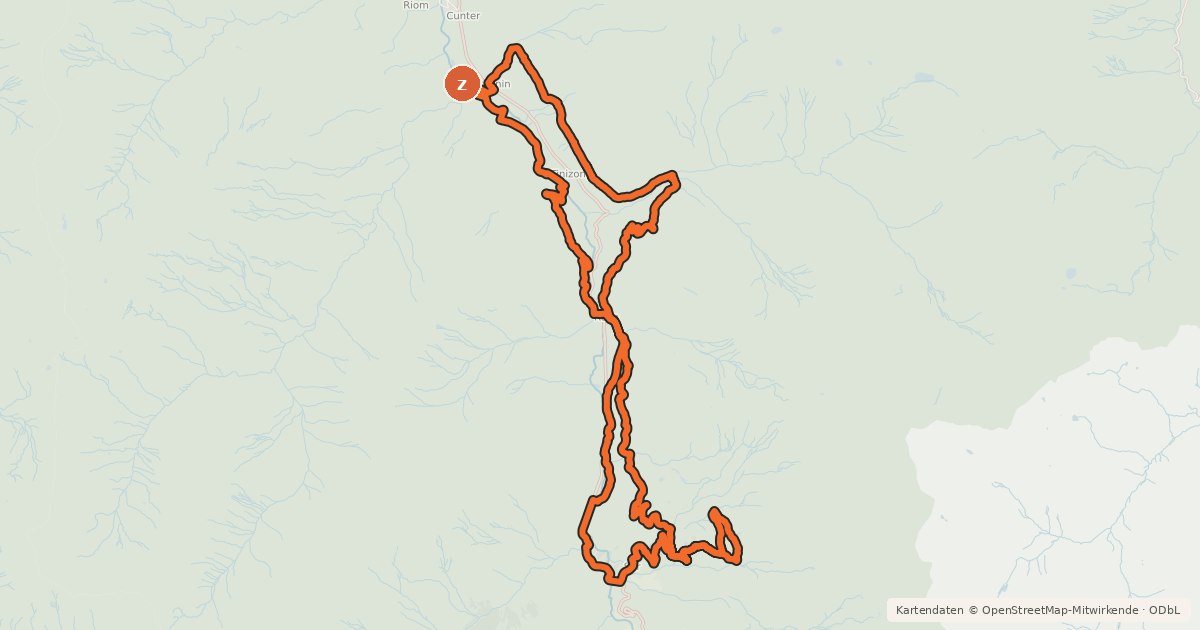 Kartenübersicht der Radroute Alp Flix Bike