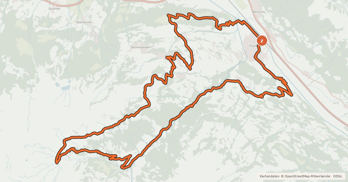 Kartenübersicht der Radroute Alp Fursch Bike