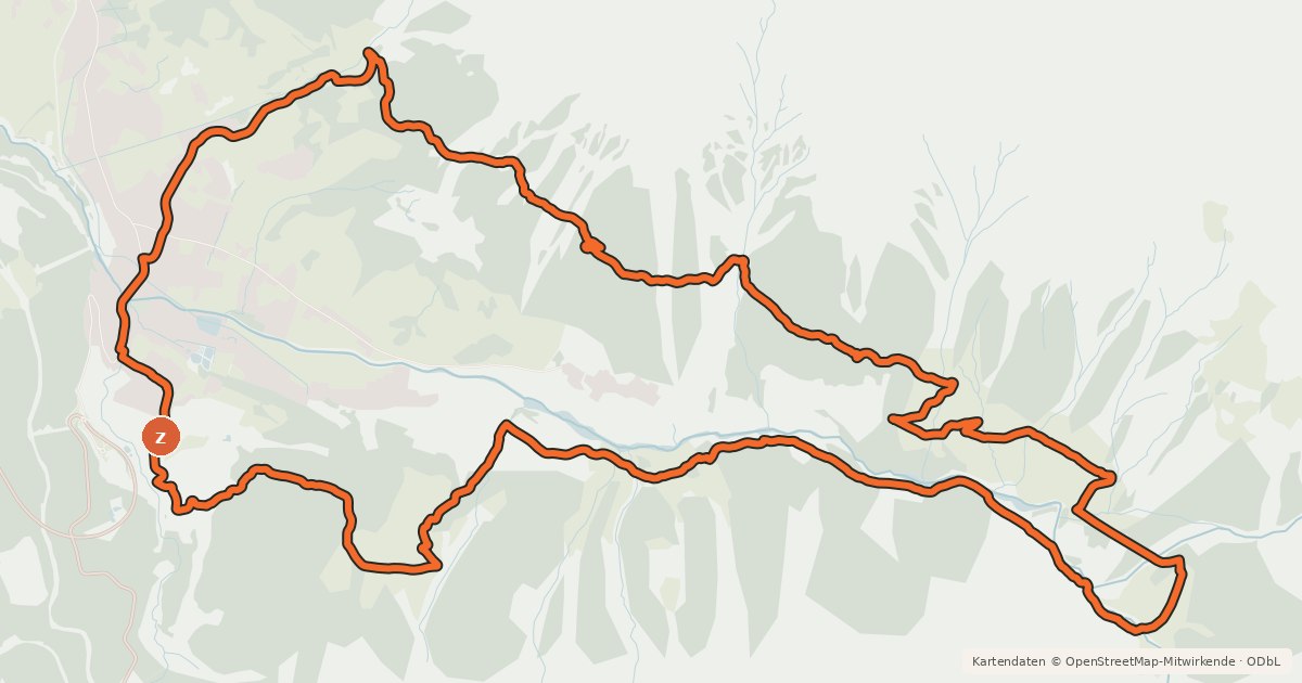 Kartenübersicht der Radroute Alp Garfiun