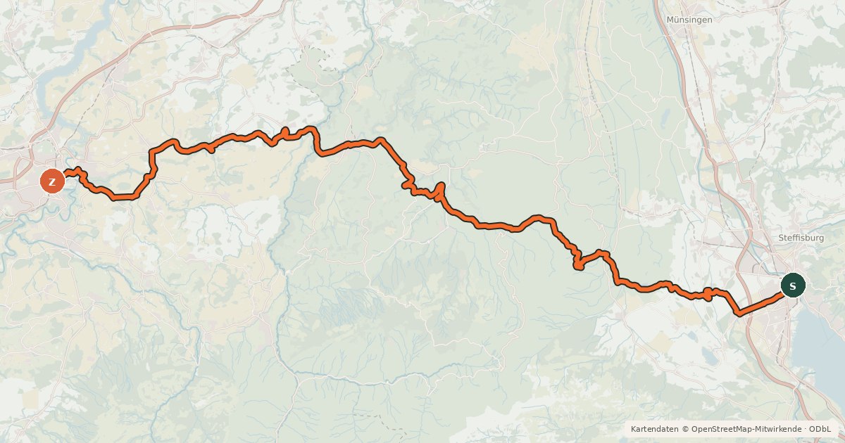 Kartenübersicht der Radroute Alpenpanorama-Route
