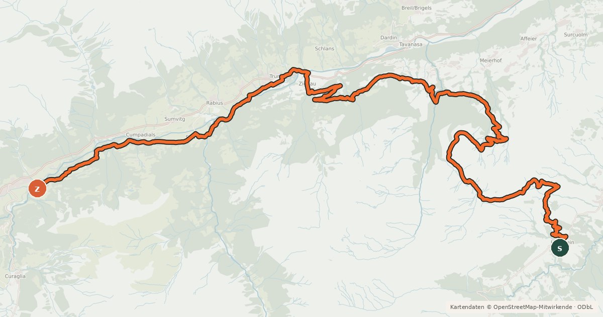 Kartenübersicht der Radroute Alpine Bike