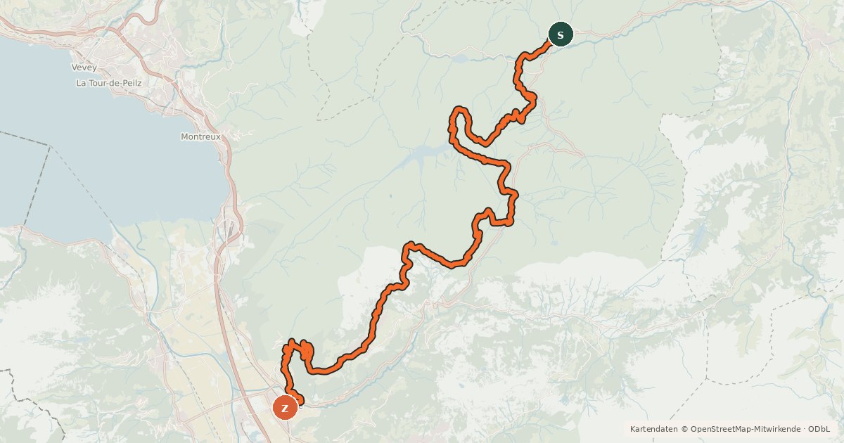 Kartenübersicht der Radroute Alpine Bike