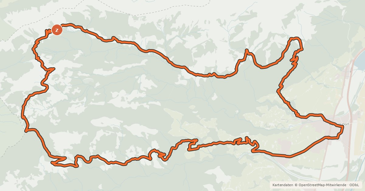 Kartenübersicht der Radroute Alpnach - Schrotenegg - Chretzenalp - Alpnach