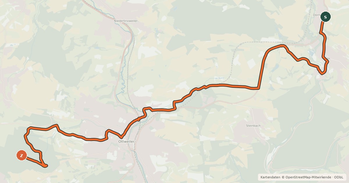 Kartenübersicht der Radroute Altstadt-Mühlen-Radweg