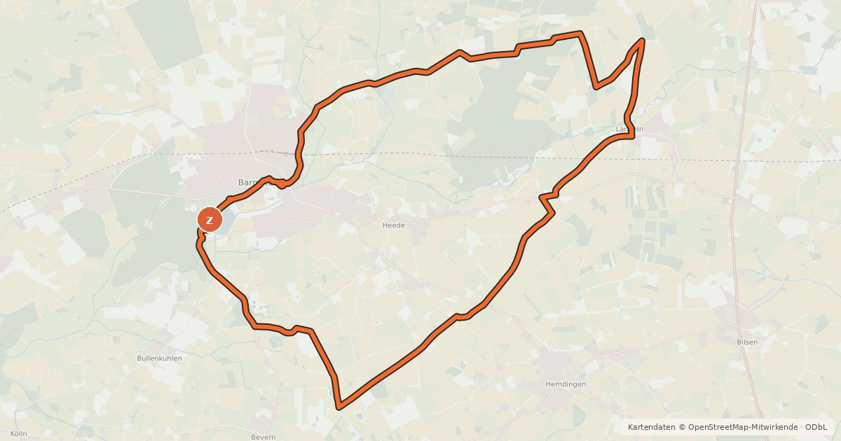 Kartenübersicht der Radroute Am Oberlauf der Krückau