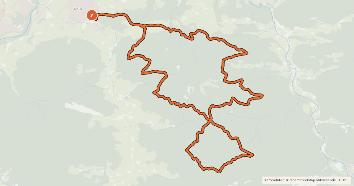 Kartenübersicht der Radroute Annasberg-Trailing
