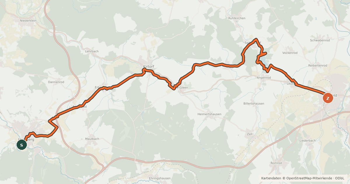 Kartenübersicht der Radroute Antriftsee-Tour