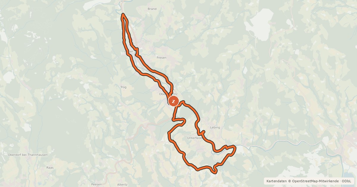 Kartenübersicht der Radroute Apfellandtour